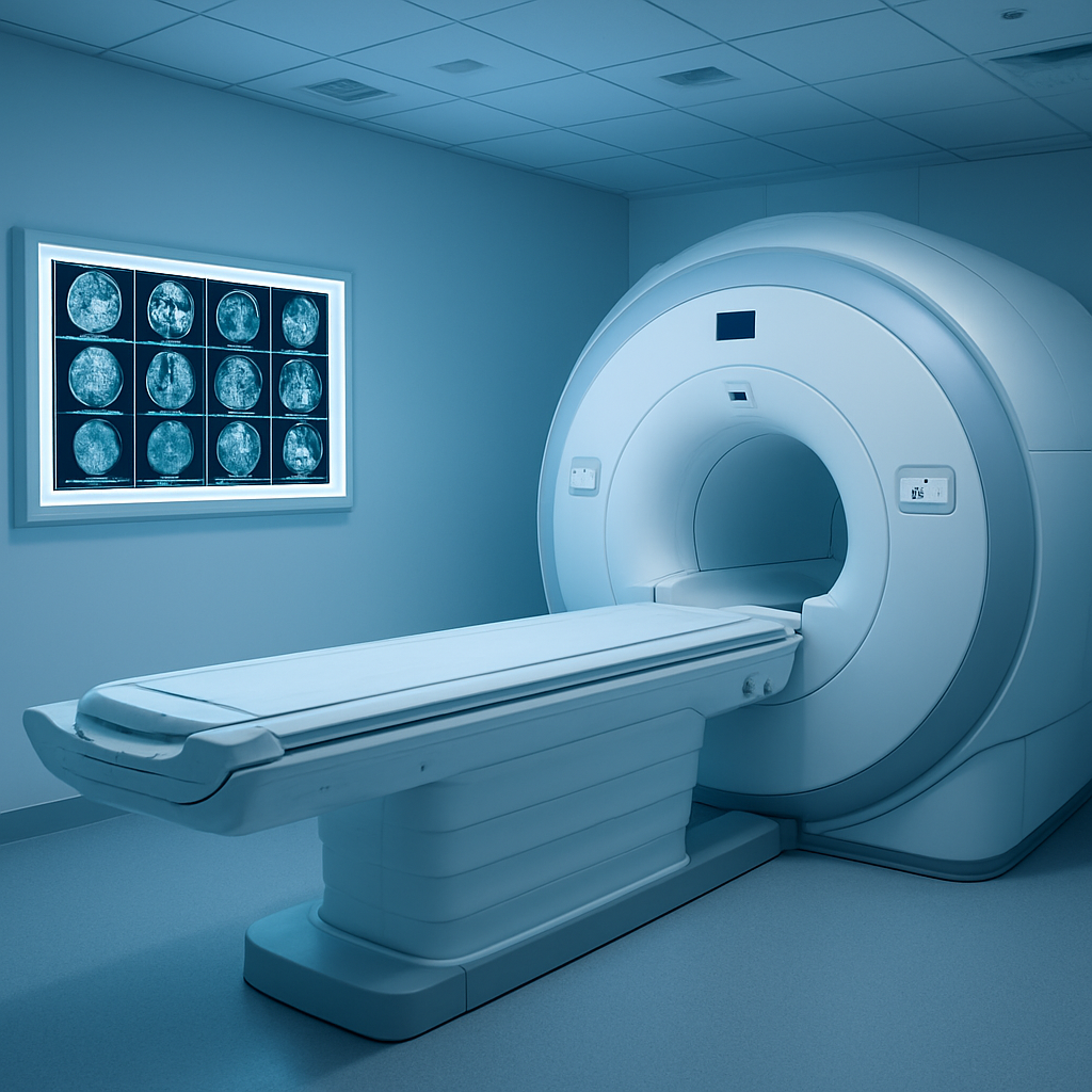 Medical imaging lightbox displaying shoulder scan results